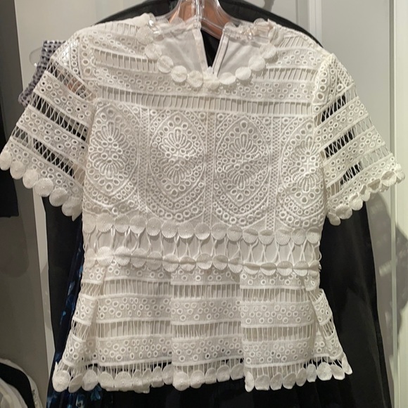 Maje white lace peplum top - Picture 5 of 9